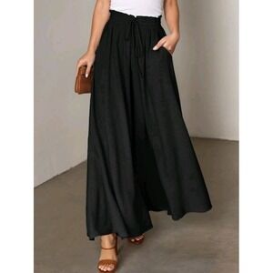 Chic Black Wide Leg Trousers
